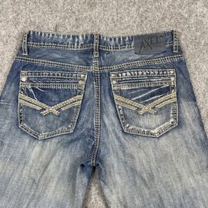 TK Axel Treadwell Relaxed Straight Leg 32X32 Distressed Premium Blue Jeans